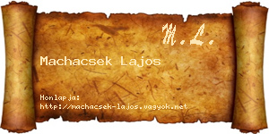 Machacsek Lajos névjegykártya