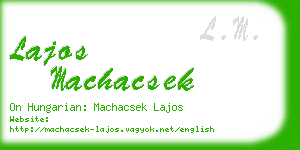 lajos machacsek business card